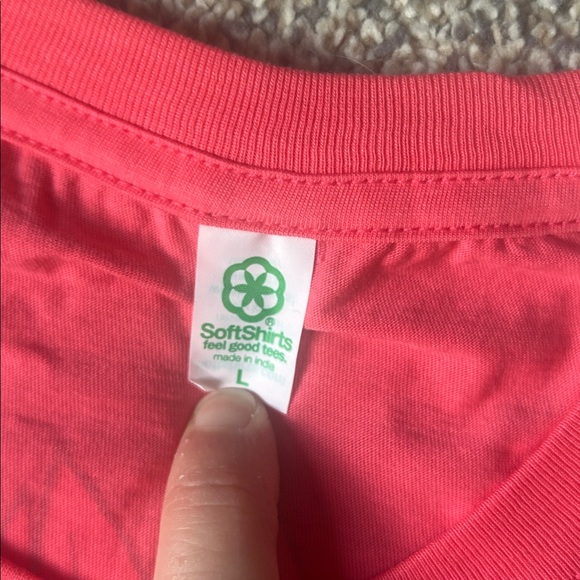 Lily Grace Sunflower & Crescent Moon Coral T-Shirt front chest pocket Nee L & XL - Picture 4 of 15